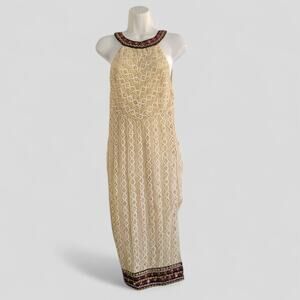 Free People Blink champagne Gold bejewel dress Glamour Holiday SM